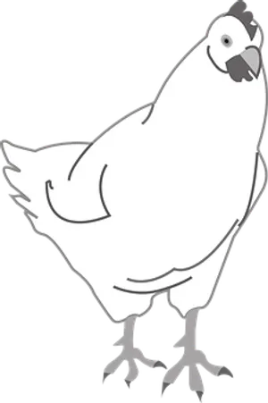 White Chicken Cartoon Illustration PNG Image