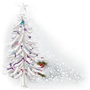 White Christmas Tree Illustration Png 32 PNG Image