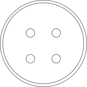 White Circle Black Outline Four Dots PNG Image