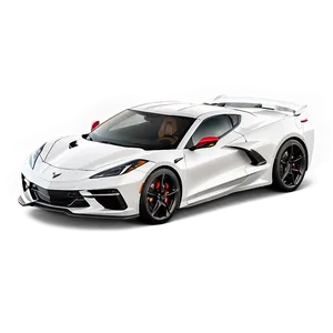 White Corvette C8 Profile View Png 6 PNG Image