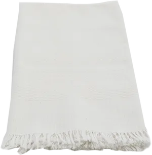 White Cotton Napkinwith Fringe.png PNG Image