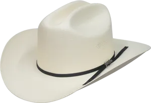 White Cowboy Hat Black Band PNG Image