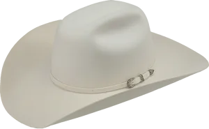 White Cowboy Hatwith Silver Band PNG Image