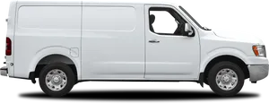 White Delivery Van Side View PNG Image