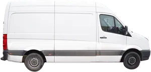 White Delivery Van Side View PNG