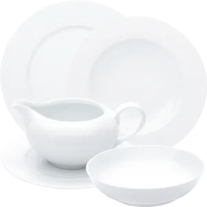 White Dinnerware Set PNG