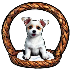 White Dog In Basket Png Vnd86 PNG Image