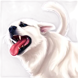 White Dog Licking Png Yuu33 PNG Image