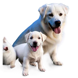 White Dog With Puppies Png 06262024 PNG Image