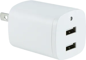 White Dual U S B Wall Charger PNG