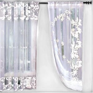 White Embroidered Curtains Png Bjf44 PNG Image