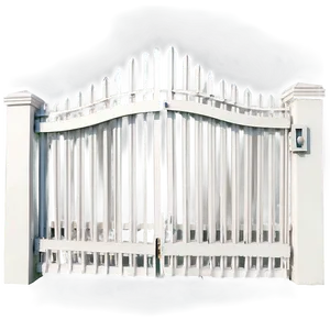 White Fence Gate Design Png 06272024 PNG Image