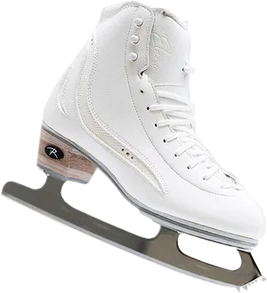 White Figure Skate Side View PNG Image