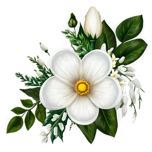 White Flowers Bouquet Png Mky55 PNG Image