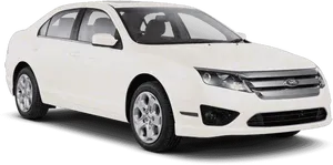 White Ford Fusion Side View PNG Image