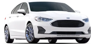 White Ford Fusion Side View PNG Image