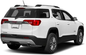 White G M C Acadia Rear View PNG Image