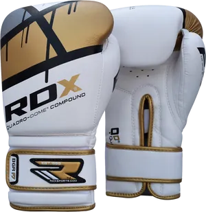 White Gold Boxing Gloves PNG Image