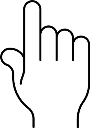 White Hand Icon Black Background PNG Image