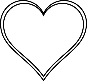 White Heart Outlineon Black Background PNG Image