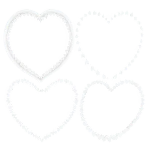 White Hearts Outline Png Gnq28 PNG Image