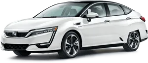 White Honda Sedan Angled View PNG Image