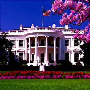 White House In Spring Bloom Png 06252024 PNG Image