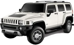 White Hummer H3 S U V PNG Image