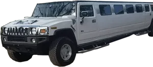 White Hummer Limousine PNG Image