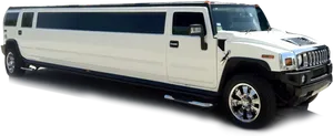 White Hummer Limousine PNG Image