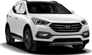 White Hyundai S U V Profile View PNG Image