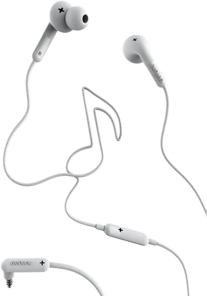 White In Ear Earphoneswith Inline Control PNG Image