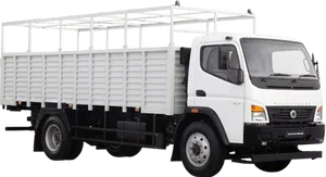 White Indian Truck With Cargo Bed PNG Image