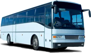 White Inter City Bus Side View PNG Image