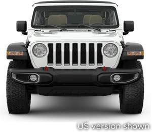 White Jeep Wrangler Front View PNG Image