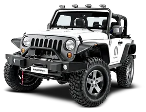 White Jeep Wrangler Offroad Ready PNG Image