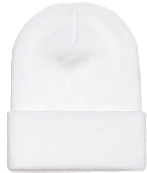 White Knit Beanie Hat PNG Image