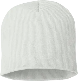 White Knit Beanie Hat PNG Image