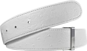 White Leather Beltwith Silver Buckle PNG Image