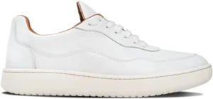 White Leather Sneaker Side View PNG Image