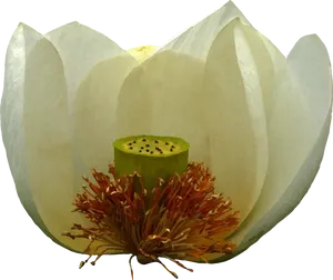 White Lotus Flower Closeup PNG Image