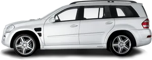 White Luxury S U V Side View H D PNG Image