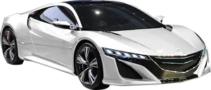 White Luxury Sports Car Profile PNG Image