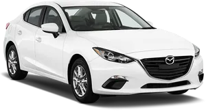 White Mazda Sedan Isolated PNG Image