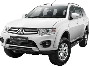 White Mitsubishi Pajero Sport S U V PNG Image