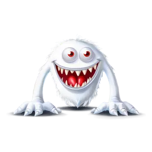 White Monster Cartoon Png Bxa97 PNG Image