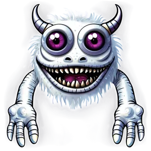 White Monster Cartoon Png Wgy82 PNG Image