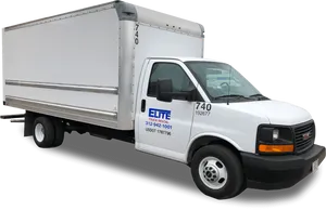 White Moving Truck Isolated PNG Image