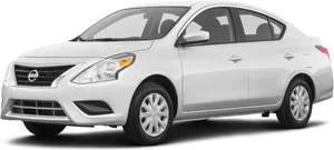 White Nissan Sedan Profile View PNG Image