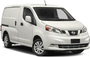 White Nissan Van Profile View PNG Image